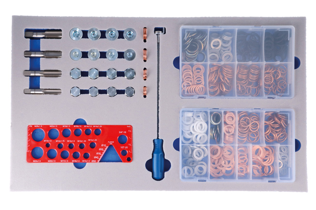 Laser Tools 62984 Sump Plug Washers & Thread Repair Kits in Foam Inlay - for 9127