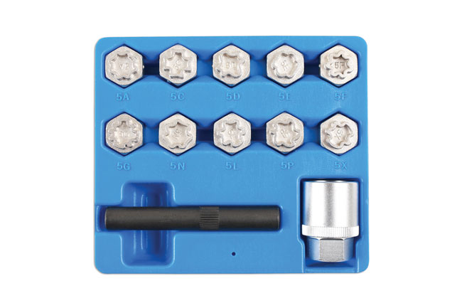 Laser Tools 6742 Locking Wheel Nut Key Set 12pc - for Mercedes-Benz