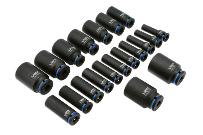 Laser Tools 6830 Deep Impact Socket Set 1/2"D 20pc