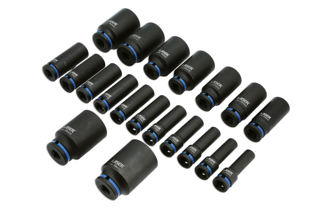 Laser Tools 6830 Deep Impact Socket Set 1/2"D 20pc
