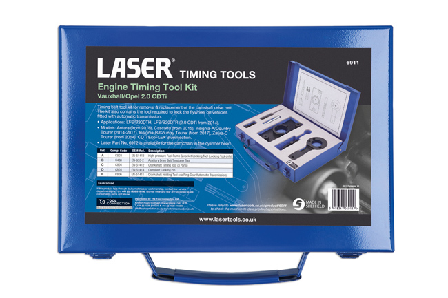 Laser Tools 6911 Engine Timing Tool Kit - for Vauxhall/Opel 2.0 CDTI