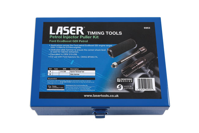 Laser Tools 6953 Petrol Injector Puller Kit - for Ford EcoBoost & JLR GDI