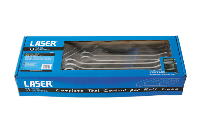 Laser Tools 6996 Ultra Thin Open Ended Spanner Set 10pc