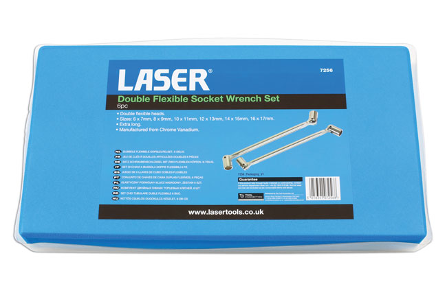 Laser Tools 7256 Flexible Socket Spanner Set 6pc