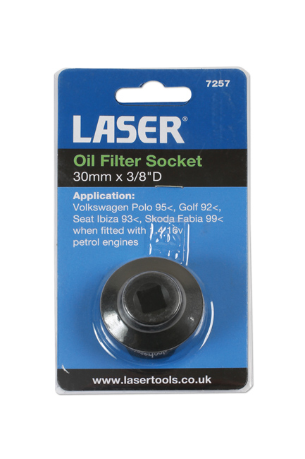 Laser Tools 7257 Oil Filter Socket 3/8"D - 30mm