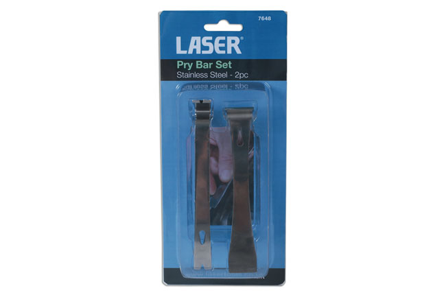 Laser Tools 7648 Pry Bar Set 2pc - Stainless Steel