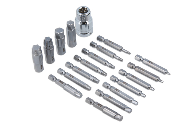 Laser Tools 7678 Extractor Set for Torx® Hex Fittings 19pc