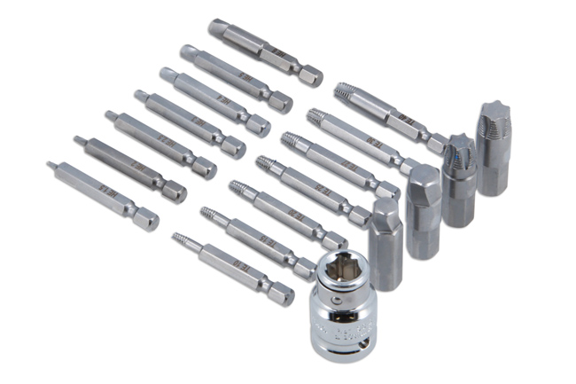 Laser Tools 7678 Extractor Set for Torx® Hex Fittings 19pc