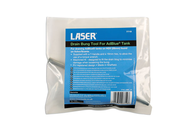 Laser Tools 7719 Drain Bung Tool for AdBlue® Tank HGV 26mm