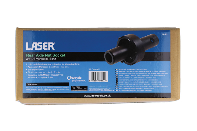 Laser Tools 7852 Rear Axle Nut Socket 3/4"D - for Mercedes-Benz