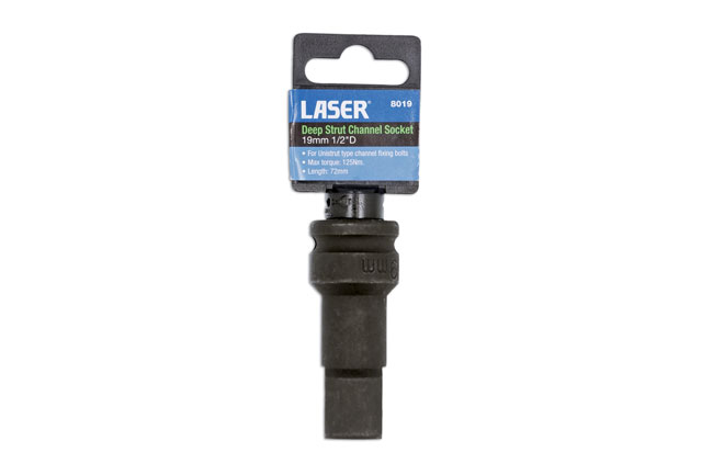 Laser Tools 8019 Deep Socket 19mm 1/2"D for Strut Channel