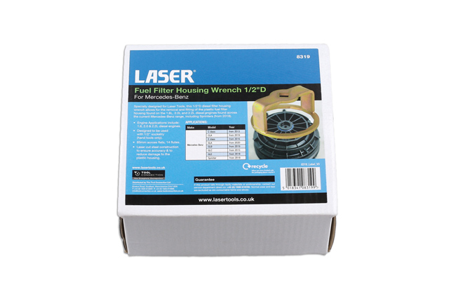 Laser Tools 8319 Fuel Filter Housing Wrench 1/2"D - for Mercedes-Benz