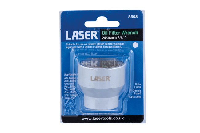 Laser Tools 8508 Oil Filter Wrench 24/36mm 3/8"D