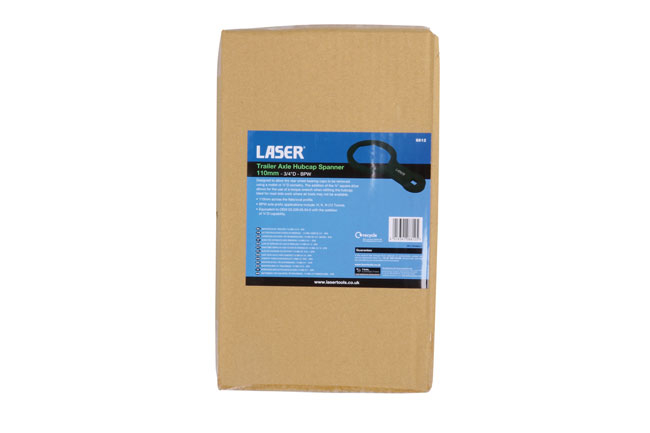 Laser Tools 8812 Trailer Axle Hubcap Spanner 110mm 3/4"D - BPW