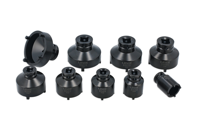 Laser Tools 8914 External KM Lock Nut Socket Set - 9pc