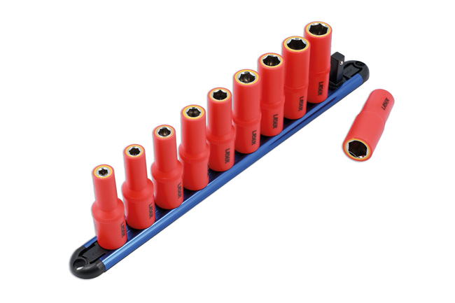 Laser Tools 8988 VDE Insulated Socket Set 6-15mm 3/8"D 10pc