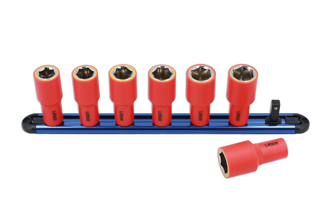 Laser Tools 8989 VDE Insulated Socket Set 16-22mm 3/8"D 7pc