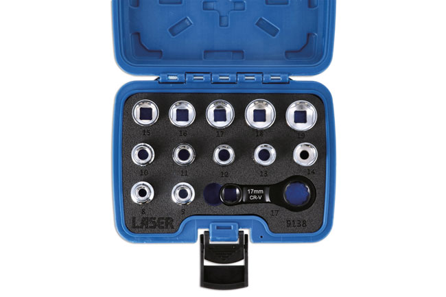 Laser Tools 9138 Ratchet Torque Adapter with Shallow Insert Sockets 13pc