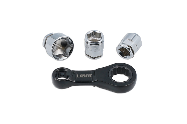 Laser Tools 9138 Ratchet Torque Adapter with Shallow Insert Sockets 13pc