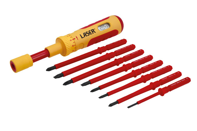 Laser Tools 9167 VDE Insulated Torque Screwdriver Set 1-6Nm 9pc