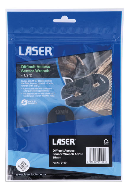 Laser Tools 9190 Difficult Access Sensor Wrench 1/2"D 19mm