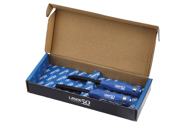 Laser Tools 9201 Mini Pry Bar Set with Go Thru Handles & Pocket Clips - 2pc - 50th Anniversary