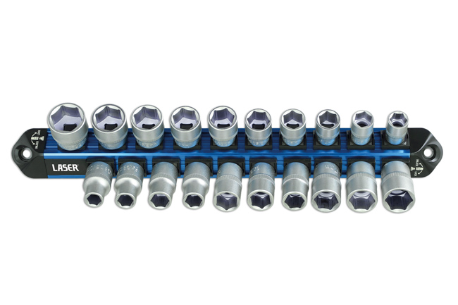 Laser Tools 9240 LocSoc Double Rail - 3/8"D Magnetic