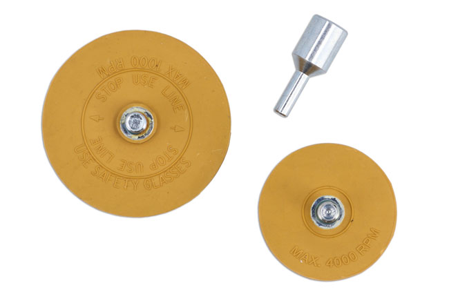 Laser Tools 9276 Stripe Off Eraser Pad Set with Drill Adaptor - Cone Shaped