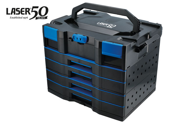 Laser Tools 9283 Premium Stackable 4 Drawer Storage System with Top Box - 50th Anniversary