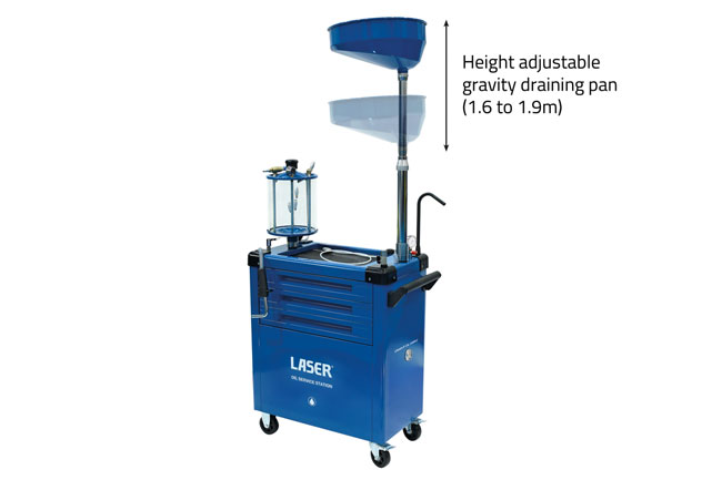 Laser Tools 9286 Oil Service Station Trolley - 70L w/o tools