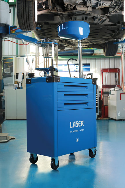 Laser Tools 9286 Oil Service Station Trolley - 70L w/o tools