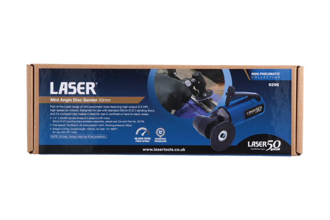 Laser Tools 9298 Mini Angle Disc Sander 50mm - 50th Anniversary