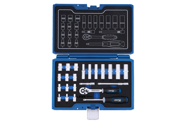 Laser Tools 9325 Socket Set 1/4"D - 23pc - 50th Anniversary