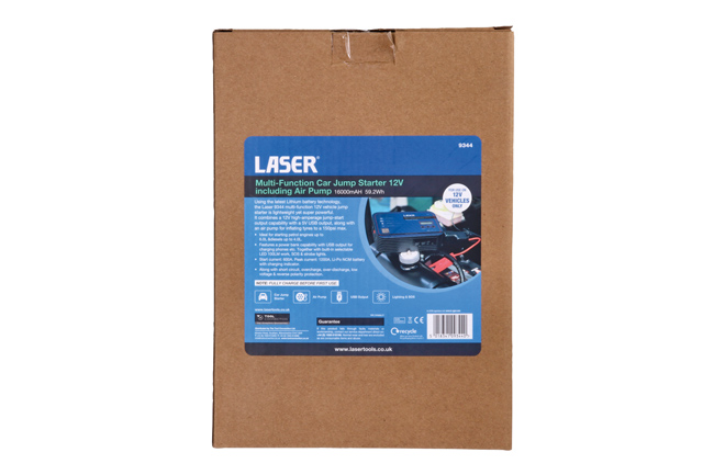 Laser Tools 9344 Multi-Function Car Jump Starter 12V including Air Pump