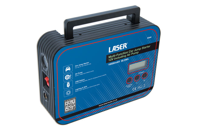Laser Tools 9344 Multi-Function Car Jump Starter 12V including Air Pump