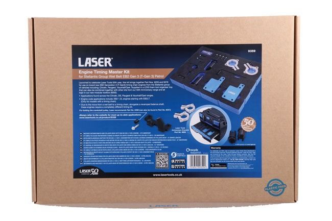 Laser Tools 9359 Engine Timing Master Kit for Stellantis Group Wet Belt EB2 Gen 3 (T-Gen 3) Petrol - 50th Anniversary