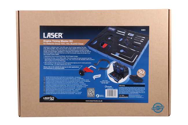 Laser Tools 9361 Engine Timing Master Kit for Stellantis Group TDCi, HDi, BlueHDi Diesel - 50th Anniversary