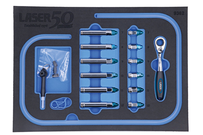 Laser Tools 9362 Brake Bleed Master Wrench Set 19pc - 50th Anniversary