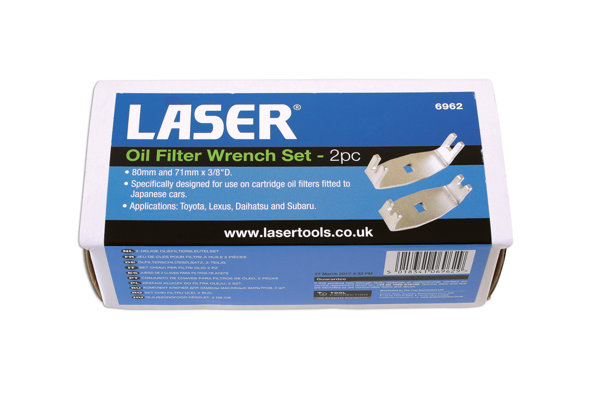 Laser Tools 6962 Oil Filter Wrench Set 3/8"D 2pc