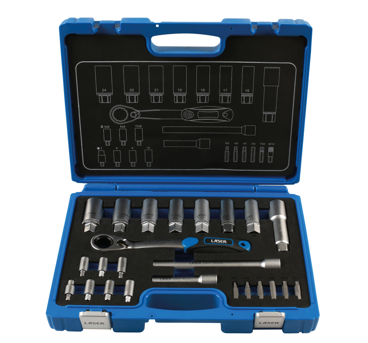 Laser Tools 7673 Shock Absorber & MacPherson Strut Tool Kit 24pc
